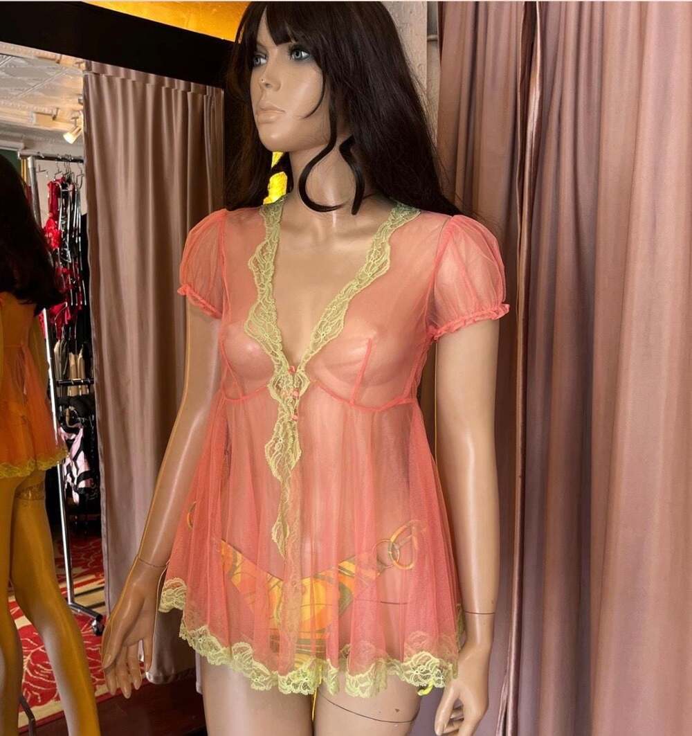 Agent Provocateur Heidi Top Melon/Mint Sheer Lace Babydoll - Picture 4 of 5
